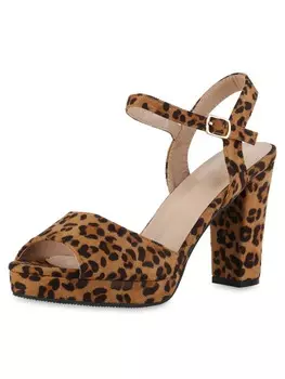 Сандалии на плоской подошве VAN HILL, цвет hellbraun leo