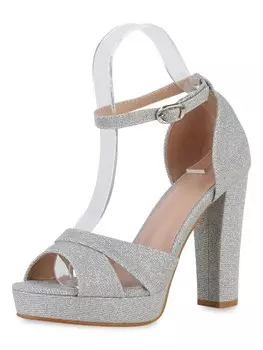 Сандалии на плоской подошве VAN HILL High Heels Grace, серебряный
