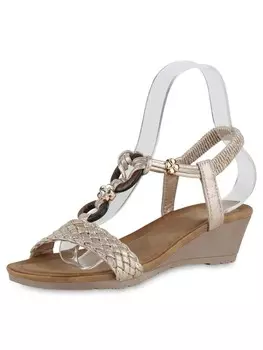 Сандалии на плоской подошве VAN HILL Keilsandaletten Amber, золотой