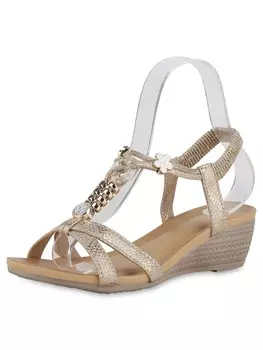 Сандалии на плоской подошве VAN HILL Keilsandaletten Victoria, золотой