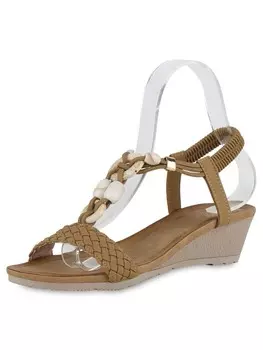 Сандалии на плоской подошве VAN HILL Keilsandaletten Alyssa, хаки