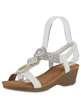Сандалии на плоской подошве VAN HILL Keilsandaletten Ella, белый