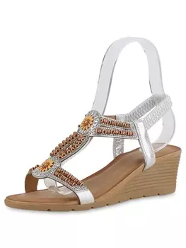 Сандалии на плоской подошве VAN HILL Keilsandaletten Angela, серебряный