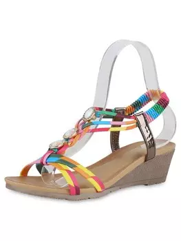 Сандалии на плоской подошве VAN HILL Keilsandaletten Alexandra, цвет rosa blau mehrfarbig metallic