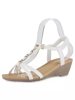 Сандалии на плоской подошве VAN HILL Keilsandaletten Serenity, белый