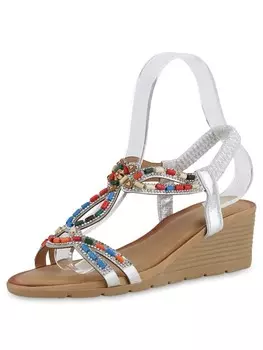 Сандалии на плоской подошве VAN HILL Keilsandaletten Andrea, серебряный