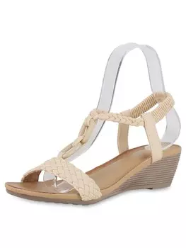 Сандалии на плоской подошве VAN HILL Keilsandaletten Amanda, бежевый