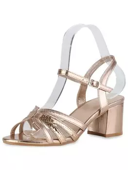 Сандалии на плоской подошве VAN HILL Klassische Sandaletten Chloe, цвет rose gold snake