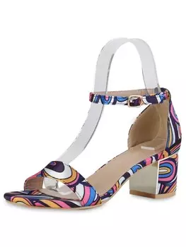 Сандалии на плоской подошве VAN HILL Klassische Sandaletten Ava, цвет blau pink weiss muster