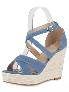 Сандалии на плоской подошве VAN HILL Plateau Sandaletten Ava, цвет blau denim