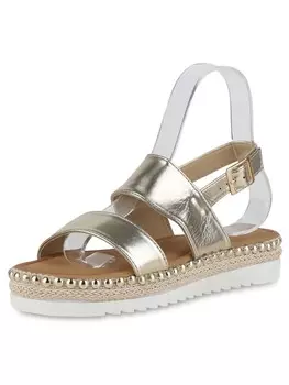 Сандалии на плоской подошве VAN HILL Plateau Sandaletten Aria, золотой