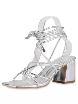 Сандалии на плоской подошве VAN HILL Riemchensandaletten Ella, серебряный