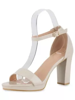 Сандалии на плоской подошве VAN HILL Riemchensandaletten Olivia, цвет beige lack