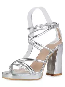 Сандалии на плоской подошве VAN HILL, серебряный