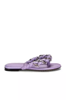 Сандалии на плоской подошве в горошек Bottega Veneta, цвет Wisteria