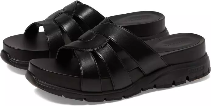 Сандалии на плоской подошве Zerogrand Slotted Slide Cole Haan, цвет Black/Black