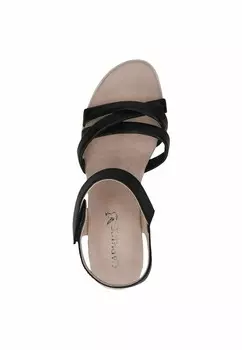 Сандалии на полной подошве Caprice, черная наппа