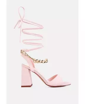 Сандалии на шнуровке с металлической цепочкой Gone Gurl London Rag, оранжевый