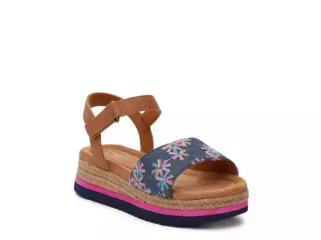 Сандалии на танкетке эспадрильи TOMS Diana - детские, разноцветные