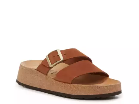 Сандалии на танкетке Birkenstock Papillio By Birkenstock Almina — женские, коньячного цвета