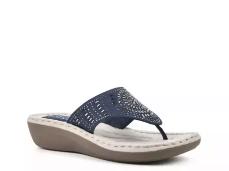 Сандалии на танкетке Cliffs by White Mountain Cienna, цвет темно-синий