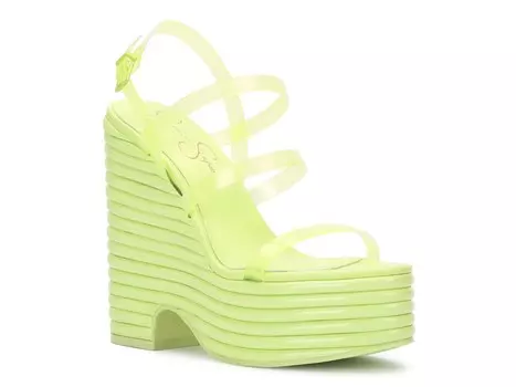 Сандалии на танкетке Jessica Simpson Cholena, лаймово-зеленый