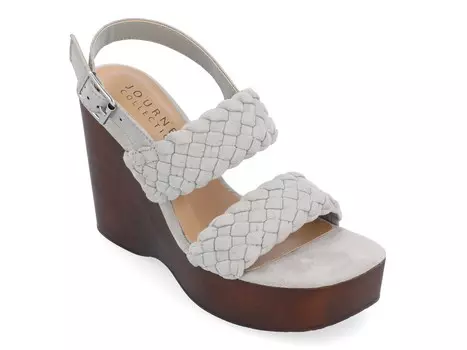 Сандалии на танкетке Journee Collection Ayvee, серый