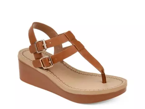 Сандалии на танкетке Journee Collection Bianca, светло-коричневый