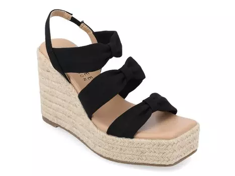 Сандалии на танкетке Journee Collection Santorynn, черный