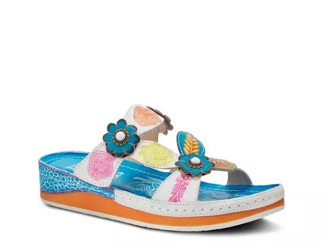 Сандалии на танкетке L'Artiste by Spring Step Pillow, белый/синий/мультиколор