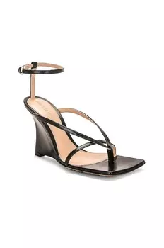 Сандалии на танкетке с эластичным ремешком на щиколотке Bottega Veneta, черный