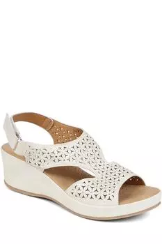 Сандалии на танкетке с ремешком на пятке Pavers, белый