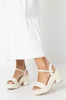 Сандалии на танкетке с сапфировым принтом-эспадрилией Dorothy Perkins, бежевый