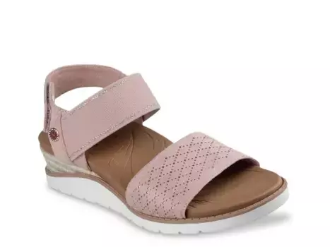 Сандалии на танкетке Skechers BOBS x Martha Stewart ArchFit Beach Kiss, цвет розовый