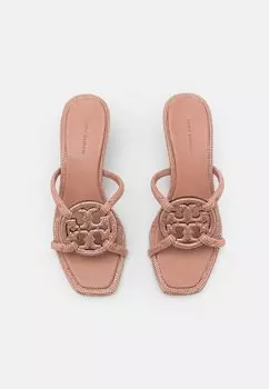 Сандалии на высоком каблуке Pave Geo Bombe Miller Low Heel Tory Burch, лиловый