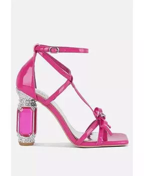 Сандалии на высоком каблуке с драгоценными камнями Affluence London Rag, розовый