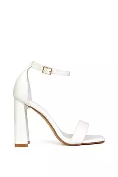Сандалии на высоком каблуке с квадратным носком и ремешком на щиколотке Kamryn XY London, белый