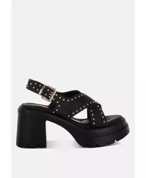 Сандалии Nambo на блочном каблуке с декоративными шипами London Rag, коричневый/бежевый