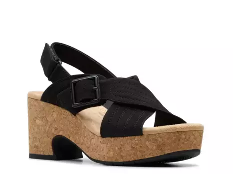 Сандалии Nerisa West на платформе Clarks, Black Nubuck