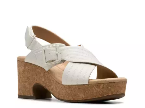 Сандалии Nerisa West на платформе Clarks, White Leather