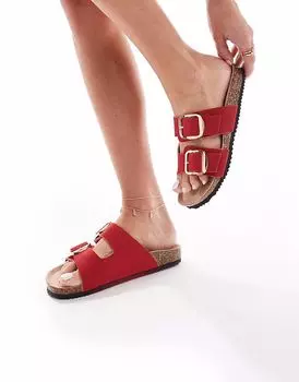 Сандалии New Look с двойным ремешком красного цвета