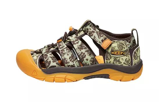 Сандалии Newport H2 Kids GS зелено-коричневая комбинация Keen, цвет Orange