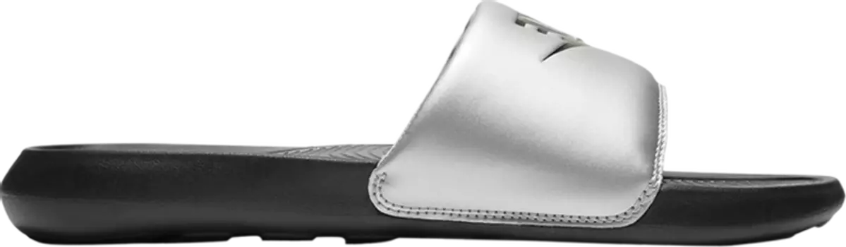 Сандалии Nike Wmns Victori One Slide 'Black Metallic Silver', черный