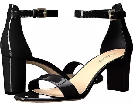 Сандалии Nine West Pruce Block Heel, цвет Black Sleek Patent PU