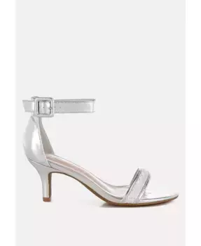 Сандалии Ninto на низком каблуке из металлизированной искусственной кожи London Rag, серебряный
