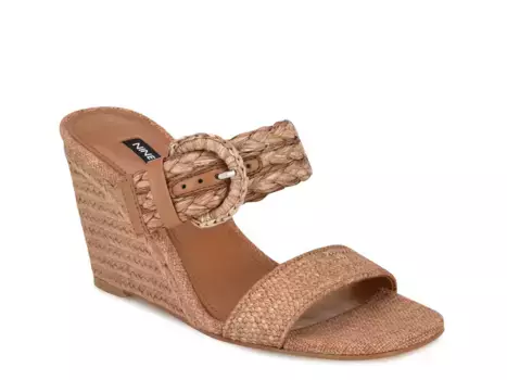 Сандалии Novalie Wedge Sandal Nine West, темно-коричневый