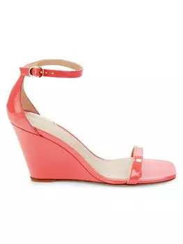 Сандалии Nudistcurve на танкетке из лакированной кожи Stuart Weitzman, цвет Salmon
