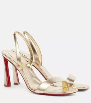 Сандалии O Condora 85 из металлизированной кожи Christian Louboutin, Platine /Lin Platine