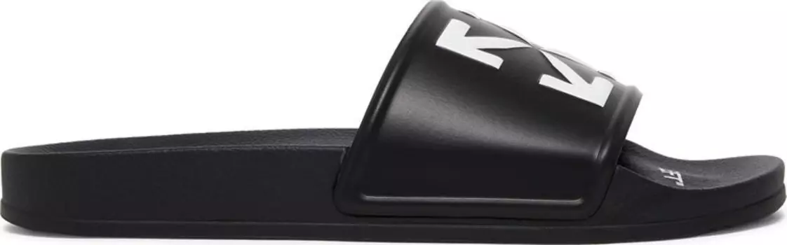 Сандалии Off-White Logo Print Slide Black White, черный