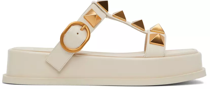 Сандалии Off-White с римскими заклепками на платформе Valentino Garavani